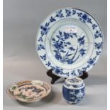 18th Century Chinese export porcelain under glazed blue decorated plate in relic condition, with