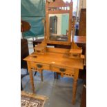 Early 20th century pine mirror back dressing table. (B.P. 21% + VAT)