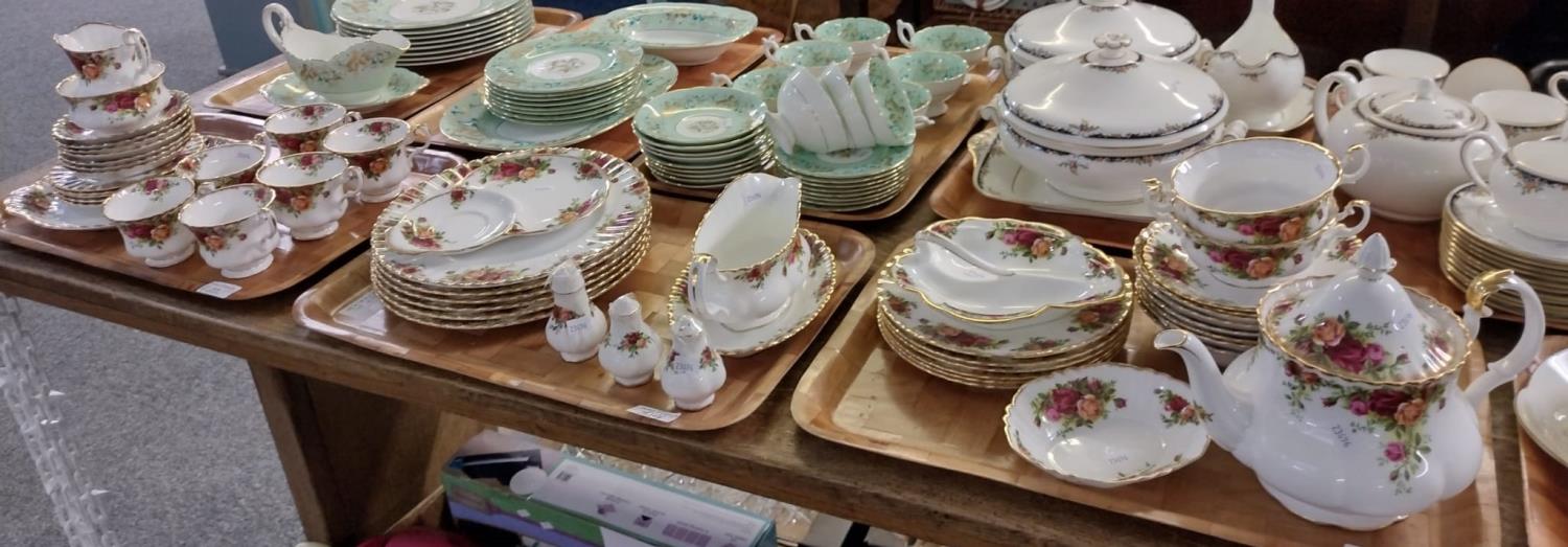 Three trays of Royal Albert 'Old Country Roses' design English bone china tea and dinnerware to - Image 2 of 2