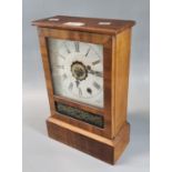 American two train walnut cased mantle clock. 31cm high approx. (B.P. 21% + VAT)