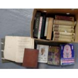 Box of modern and vintage hardback books to include; five volumes of 'The Second World War' by