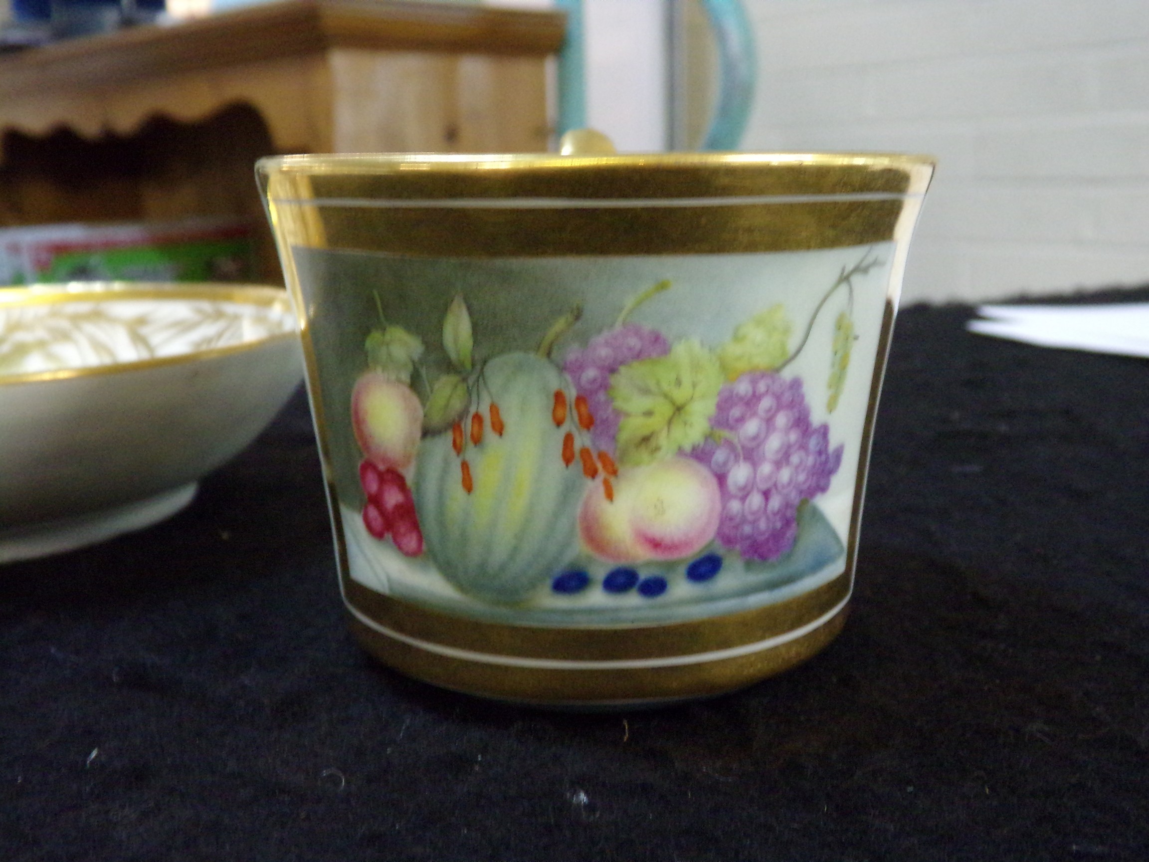 Collection of 19th Century Derby porcelain items to include: two handled chocolate lidded cup on - Image 6 of 8