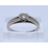 18ct gold solitaire dress ring, ring size N, 4.1g approx. (B.P. 21% + VAT)