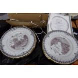 Six Decor Art Creations Ltd. 'New Porcelain Collection' collectors plates finished with 18ct gold