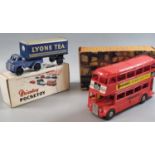 London Transport plastic Double Decker Bus model, Made in Great Britain, in original box, together