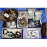 Box of assorted and very varied costume jewellery and other items. (B.P. 21% + VAT)