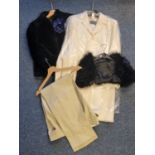 Collection of lady's clothing to include: a Betty Barclay collection black faux fur jacket with