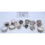 Collection of assorted silver and other costume type dress rings, various. (B.P. 21% + VAT)
