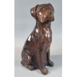 Bronzed modern sculpture of a seated Boxer dog. (B.P. 21% + VAT)
