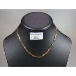 9ct gold flat woven necklace. 5.2g approx. (B.P. 21% + VAT)