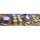 Two trays of early 20th Century English bone china tea ware, Heirloom style colours, twelve place
