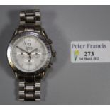 Facsimile gent's steel bracelet chronograph wristwatch. (B.P. 21% + VAT) We believe this watch is