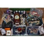 Tray of assorted costume jewellery: dress watches, bangles, beads, necklaces, cufflinks etc. along