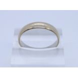 18ct white gold wedding ring, ring size M, 3.2g approx. (B.P. 21% + VAT)
