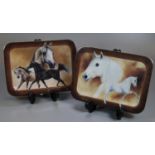 Two The Bradford Exchange rectangular horse design collectors plates, signed to front; 'Arabisches