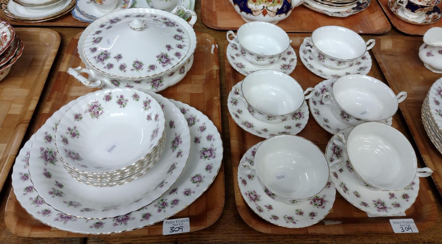 Four trays of Royal Albert English bone china 'Sweet Violets' design items to include: various - Image 2 of 2