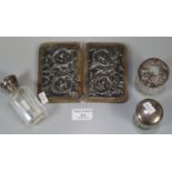 Three silver topped and glass dressing table jars etc. (B.P. 21% + VAT)