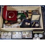 Collection of various watches, to include: 9ct gold faced Omega lady's watch, Buggs Bunny watch,