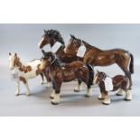 Collection of Beswick and other horses: Cob stallion etc. (5) (B.P. 21% + VAT)