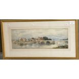 Elizabeth Petree (British late 19th/early 20th century), 'On The Locke', watercolours. 18x49cm