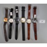 Collection of assorted vintage gents wristwatches, varies. (B.P. 21% + VAT)