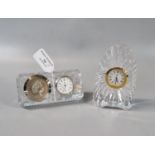 Edinburgh crystal glass mantle clock inset with a 1999 Queen Elizabeth II Crown together wit