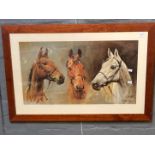 After S L Crawford (20th century), 'The Dynamic Trio', an equestrian print featuring 'Arkle', Red