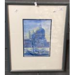 R A Richards (Welsh contemporary), 'Santa Maria Della Salute, Venice', signed with monogram dated