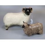 Beswick ceramic study of Lincoln Sheep and a Ram. (2) (B.P. 21% + VAT)