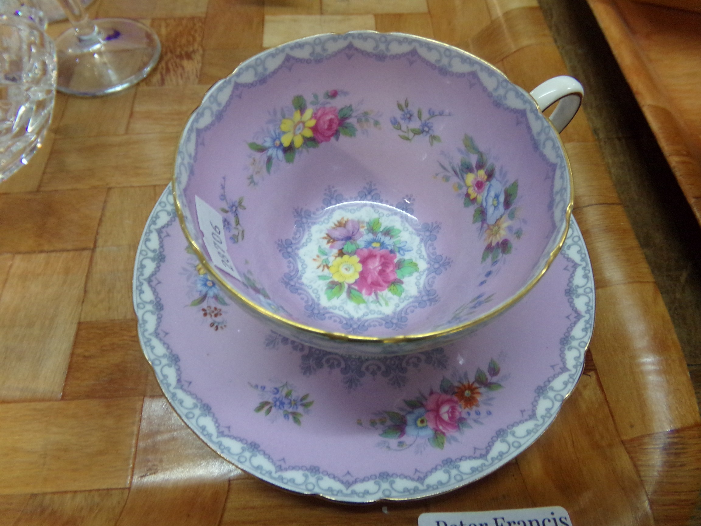 Four Shelley 'Crochet' fine bone china cabinet cups and saucers. (B.P. 21% + VAT) - Image 7 of 9