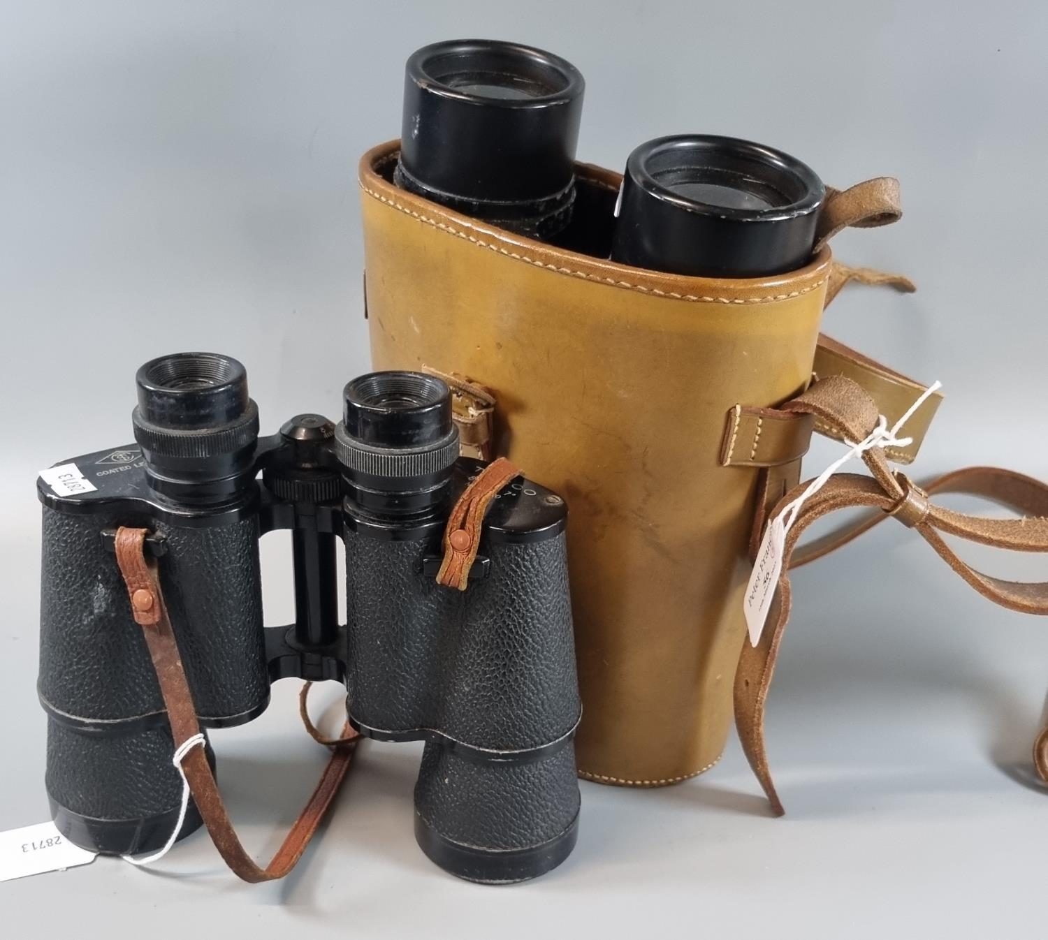 Pair of Tosco 8/50 binoculars together with a pair Ross London 'Stepnite' stereo prism 7/50 ship's