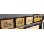 After Alkin, set of six framed hunting prints, various dated 1832, in rosewood frames. 27x32cm