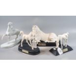 Two Beswick studies of foals on wooden bases, 'Springtime' and 'Young Spirit' together with a