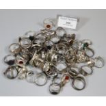 A collection of silver and white metal rings. (B.P. 21% + VAT)
