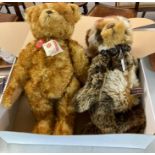 Large 'Hermann' growling teddybear in original box, Ltd Edition, together with a large 'Charlie'