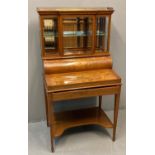 Edwardian mahogany and satinwood lady's bonheur du jour,