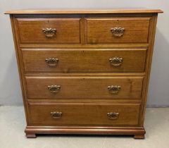Late 19th century mahogany straight front chest of drawers, the moulded top above a bank of two