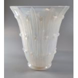 Rene Lalique ‘Bellis’ vase, no. 1097, designed in 1926. Opalescent vase, mould blown with vertical