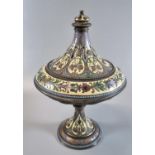 Victorian enamel and gilt brass incense burner and cover, by Elkington & Co. circa 1860, Overall