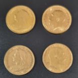Four gold half sovereigns dated 1895, 1900, 1907 and 1912. (4) (B.P. 21% + VAT)