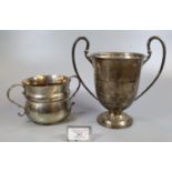 Edward VII silver two handled baluster sucrier or porringer, Chester 1907. 7 troy ozs approx.