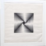 Richard Alan (British mid 20th century), entitled 'Black Turn', abstract monochrome diacross