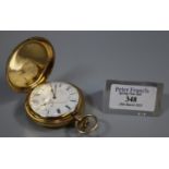 AJW Benson of London 18ct gold top wind full hunter pocket watch, having white face with Roman