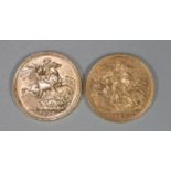 Two Victorian full gold sovereigns dated 1889 and 1896 (2) (B.P. 21% + VAT)