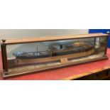 Early 20th century cased half block ship builder's model of the 'steel screw steam freighter 'Den of