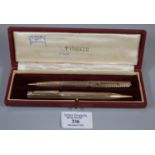 9ct gold Parker pen together with a rolled gold pencil. (B.P. 21% + VAT)