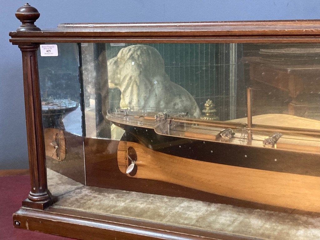 Early 20th century cased half block ship builder's model of the 'steel screw steam freighter 'Den of - Image 5 of 8