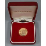 Gold proof sovereign dated 2001 in fitted box. (B.P. 21% + VAT)
