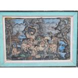 Indo Burmese school, figures harvesting crops, oils on canvas. 36x56cm approx. Framed. (B.P. 21% +