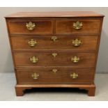 19th century mahogany inlaid straight front chest of drawers, the moulded top with herringbone inlay